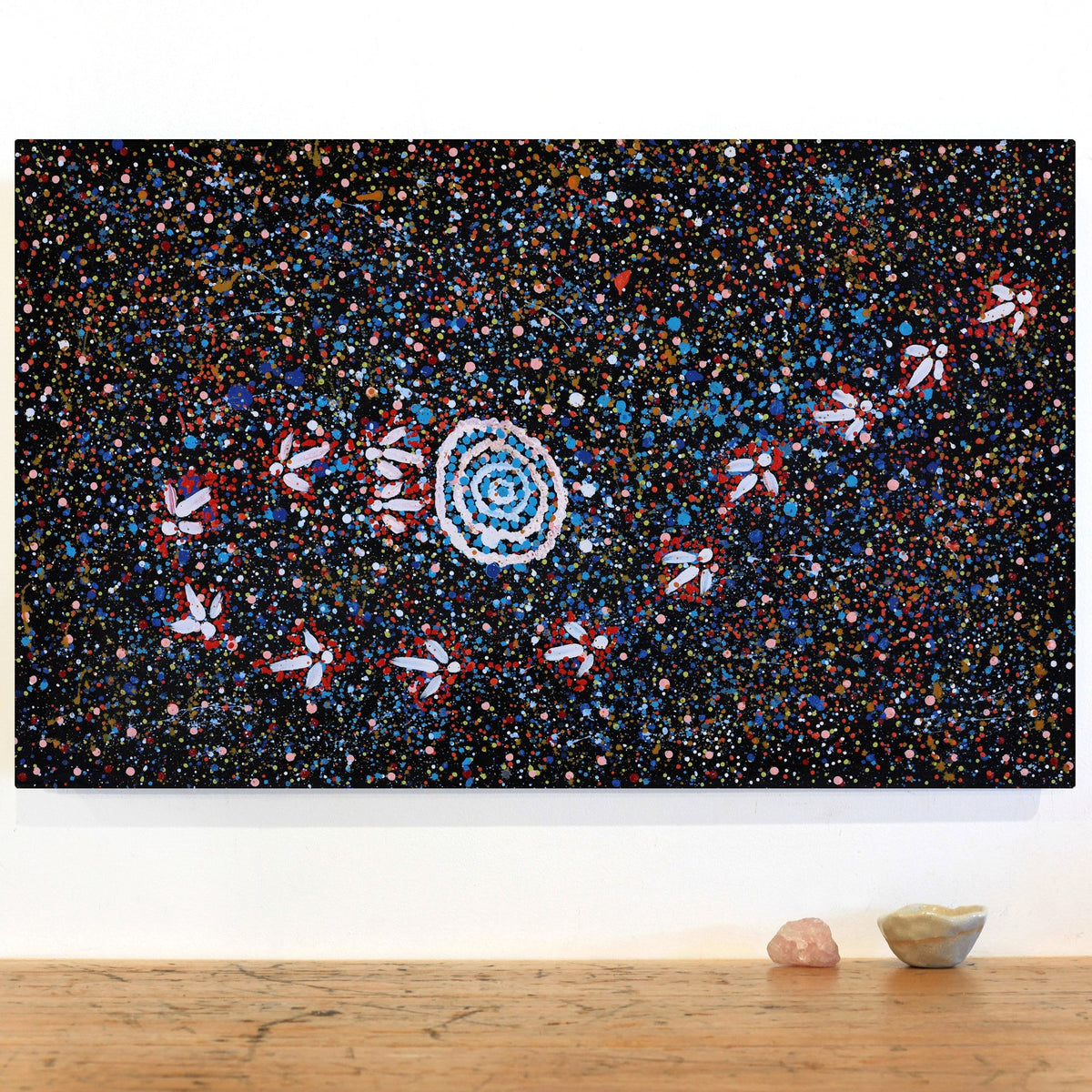 Aboriginal Art by Lloyd Jampijinpa Brown, Yankirri Jukurrpa (Emu Dreaming) - Ngarlikurlangu, 76x46cm - ART ARK®