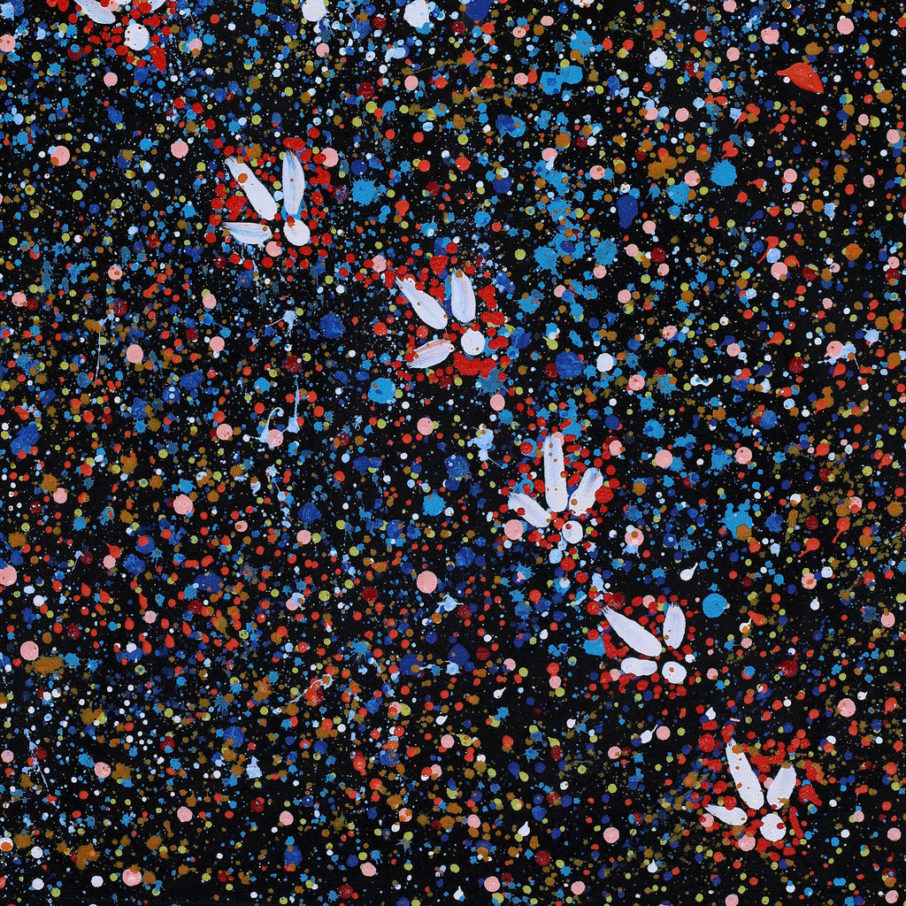 Aboriginal Artwork by Lloyd Jampijinpa Brown, Yankirri Jukurrpa (Emu Dreaming) - Ngarlikurlangu, 76x46cm