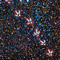 Aboriginal Artwork by Lloyd Jampijinpa Brown, Yankirri Jukurrpa (Emu Dreaming) - Ngarlikurlangu, 76x46cm