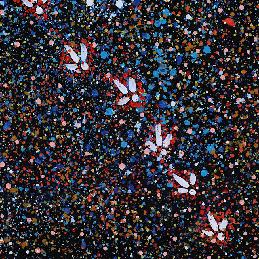 Aboriginal Artwork by Lloyd Jampijinpa Brown, Yankirri Jukurrpa (Emu Dreaming) - Ngarlikurlangu, 76x46cm