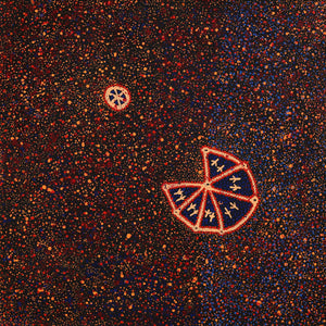 Aboriginal Art by Lloyd Jampijinpa Brown, Yankirri Jukurrpa (Emu Dreaming) - Ngarlikurlangu, 76x76cm - ART ARK®