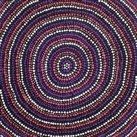 Aboriginal Artwork by Lorraine Napangardi Wheeler, Lukarrara Jukurrpa (Desert Fringe-rush Seed Dreaming), 30x30cm