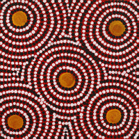 Aboriginal Artwork by Lorraine Napangardi Wheeler, Lukarrara Jukurrpa (Desert Fringe-rush Seed Dreaming), 30x30cm