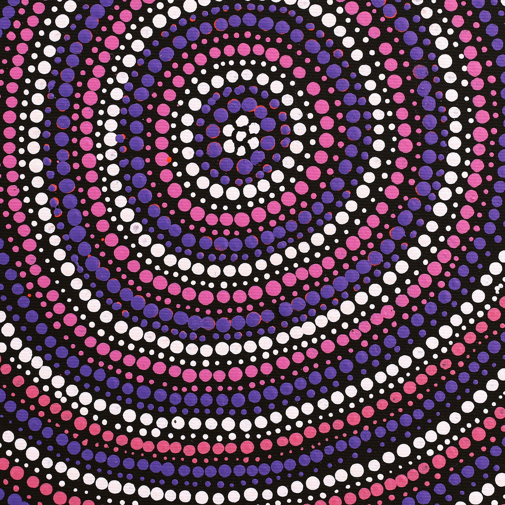 Aboriginal Artwork by Lorraine Napangardi Wheeler, Lukarrara Jukurrpa (Desert Fringe-rush Seed Dreaming), 30x30cm