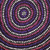 Aboriginal Artwork by Lorraine Napangardi Wheeler, Lukarrara Jukurrpa (Desert Fringe-rush Seed Dreaming), 30x30cm