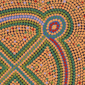 Aboriginal Art by Louise Nangala Egan, Ngapa Jukurrpa (Water Dreaming) - Puyurru, 30x30cm - ART ARK®