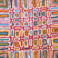 Aboriginal Artwork by Lynette Nangala Singleton, Ngapa Jukurrpa (Water Dreaming) - Puyurru, 30x30cm