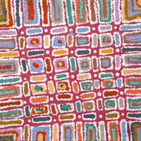 Aboriginal Artwork by Lynette Nangala Singleton, Ngapa Jukurrpa (Water Dreaming) - Puyurru, 30x30cm