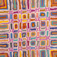 Aboriginal Artwork by Lynette Nangala Singleton, Ngapa Jukurrpa (Water Dreaming) - Puyurru, 30x30cm
