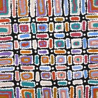 Aboriginal Artwork by Lynette Nangala Singleton, Ngapa Jukurrpa (Water Dreaming) - Puyurru, 30x30cm