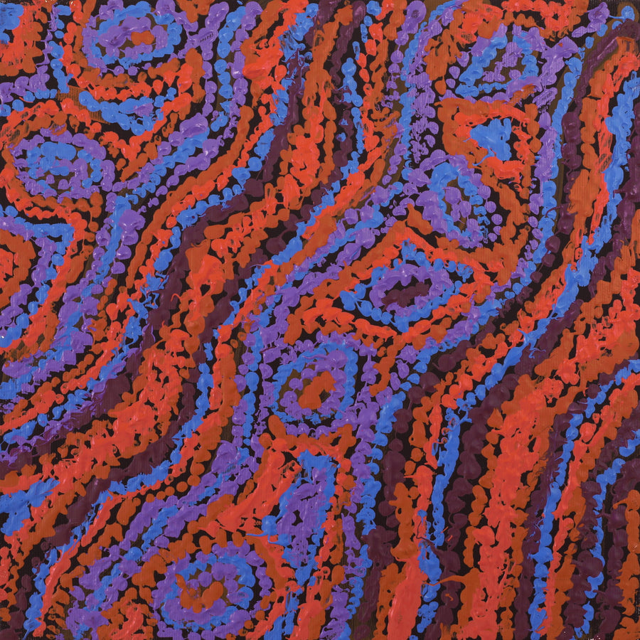 Aboriginal Artwork by Magda Nakamarra Curtis, Lappi Lappi Jukurrpa, 30x30cm