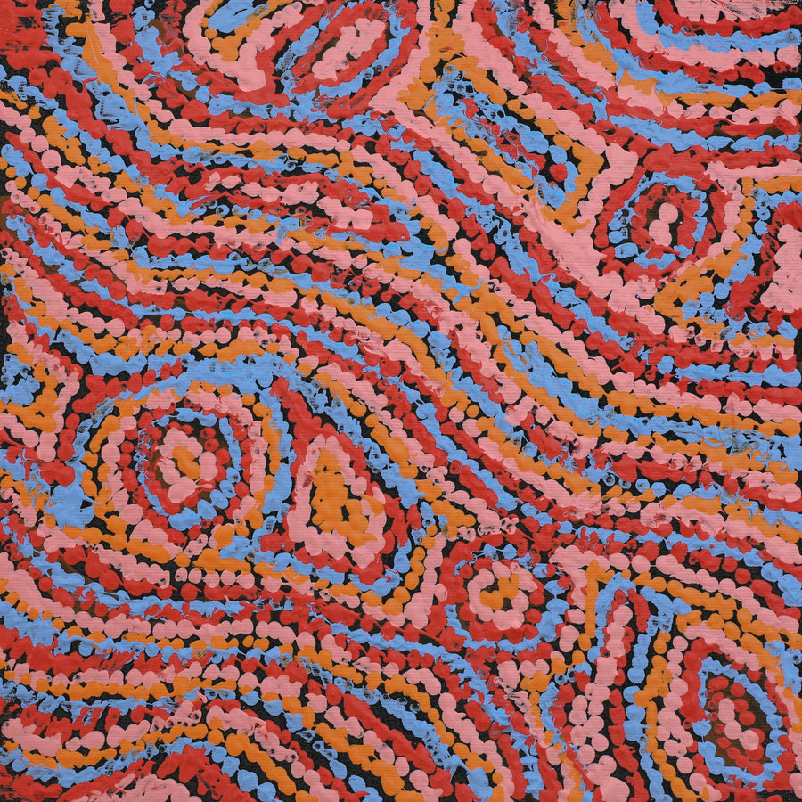 Aboriginal Artwork by Magda Nakamarra Curtis, Lappi Lappi Jukurrpa, 30x30cm