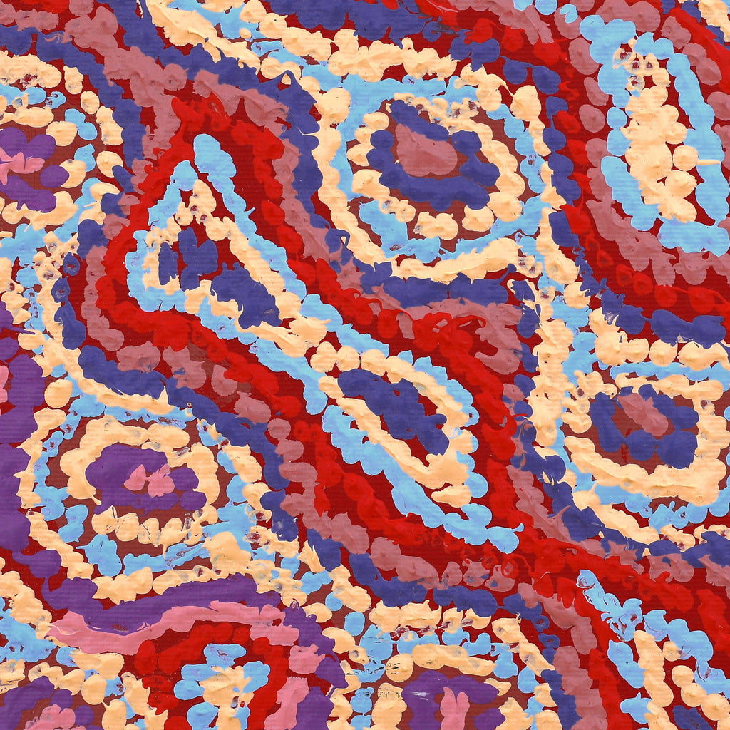 Aboriginal Artwork by Magda Nakamarra Curtis, Lappi Lappi Jukurrpa, 30x30cm