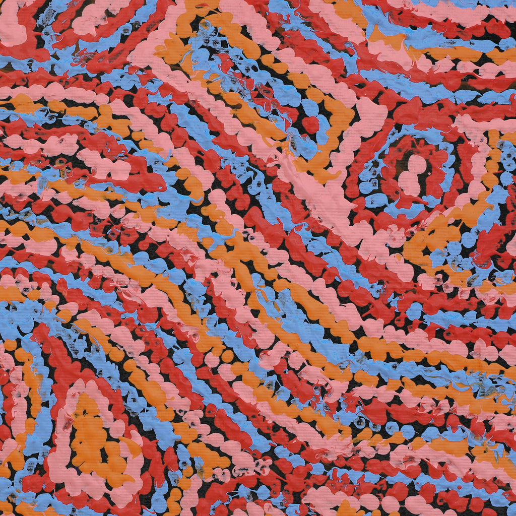 Aboriginal Artwork by Magda Nakamarra Curtis, Lappi Lappi Jukurrpa, 30x30cm