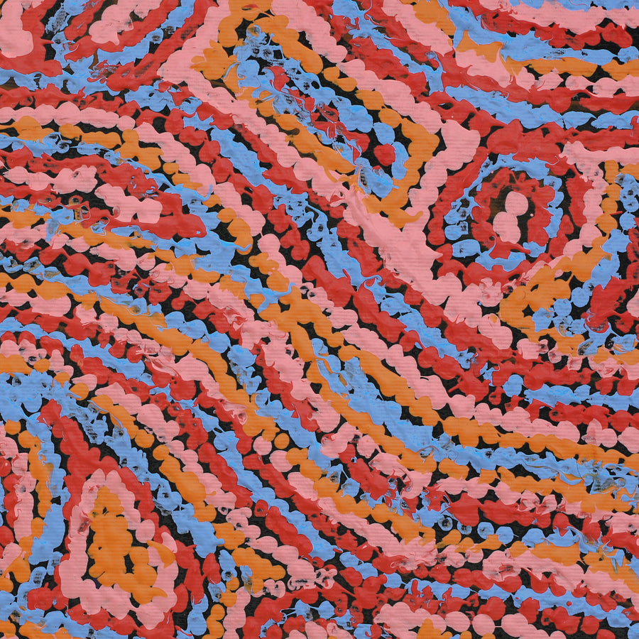 Aboriginal Artwork by Magda Nakamarra Curtis, Lappi Lappi Jukurrpa, 30x30cm