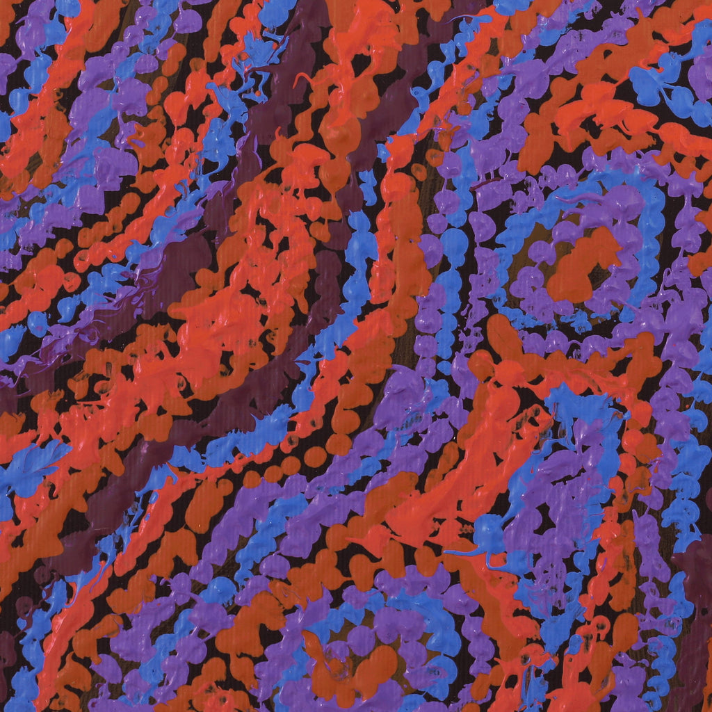Aboriginal Artwork by Magda Nakamarra Curtis, Lappi Lappi Jukurrpa, 30x30cm