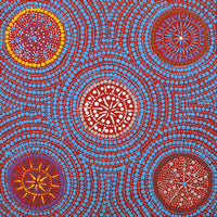 Aboriginal Artwork by Marcia Nangala Martin, Patterns of the Landscape around Yuendumu, 30x30cm