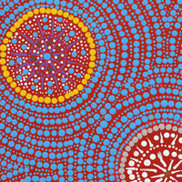 Aboriginal Artwork by Marcia Nangala Martin, Patterns of the Landscape around Yuendumu, 30x30cm