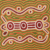 Aboriginal Artwork by Maryanne Nungarrayi Spencer, Wardapi Jukurrpa (Goanna Dreaming) - Yarripurlangu, 30x30cm