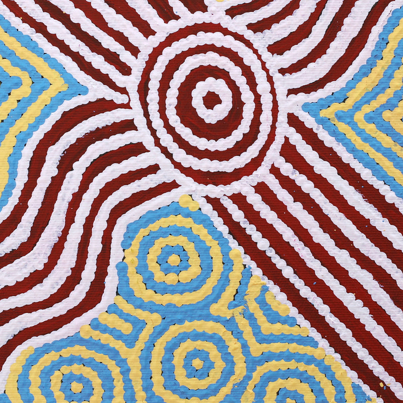 Aboriginal Artwork by Maryanne Nungarrayi Spencer, Wardapi Jukurrpa (Goanna Dreaming) - Yarripurlangu, 30x30cm