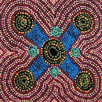 Aboriginal Artwork by Megan Nampijinpa Kantamarra, Marapinti Dreaming, 30x30cm
