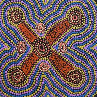 Aboriginal Artwork by Megan Nampijinpa Kantamarra, Marapinti Dreaming, 30x30cm