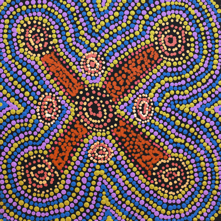 Aboriginal Artwork by Megan Nampijinpa Kantamarra, Marapinti Dreaming, 30x30cm