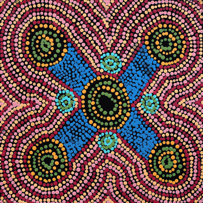 Aboriginal Artwork by Megan Nampijinpa Kantamarra, Marapinti Dreaming, 30x30cm