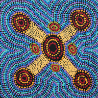 Aboriginal Artwork by Megan Nampijinpa Kantamarra, Marapinti Dreaming, 30x30cm