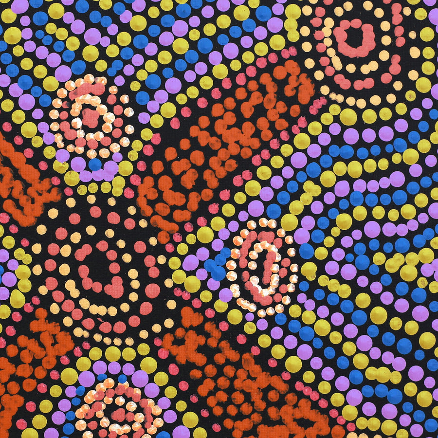 Aboriginal Artwork by Megan Nampijinpa Kantamarra, Marapinti Dreaming, 30x30cm