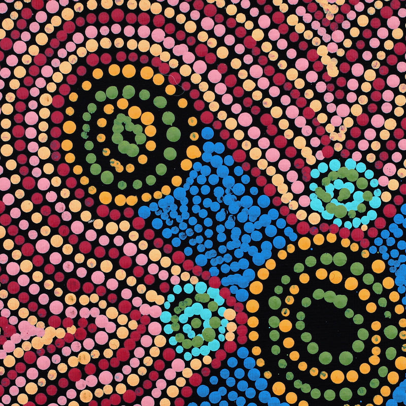 Aboriginal Artwork by Megan Nampijinpa Kantamarra, Marapinti Dreaming, 30x30cm