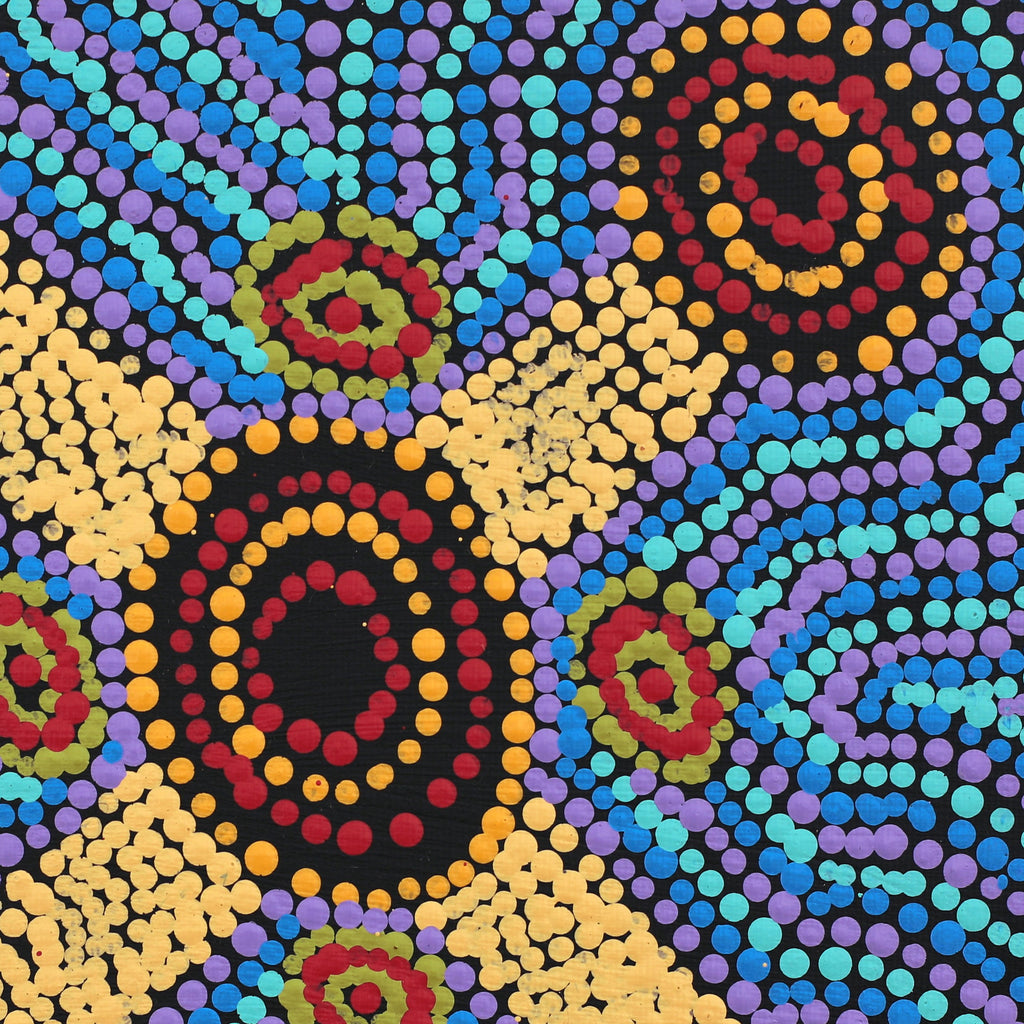 Aboriginal Artwork by Megan Nampijinpa Kantamarra, Marapinti Dreaming, 30x30cm