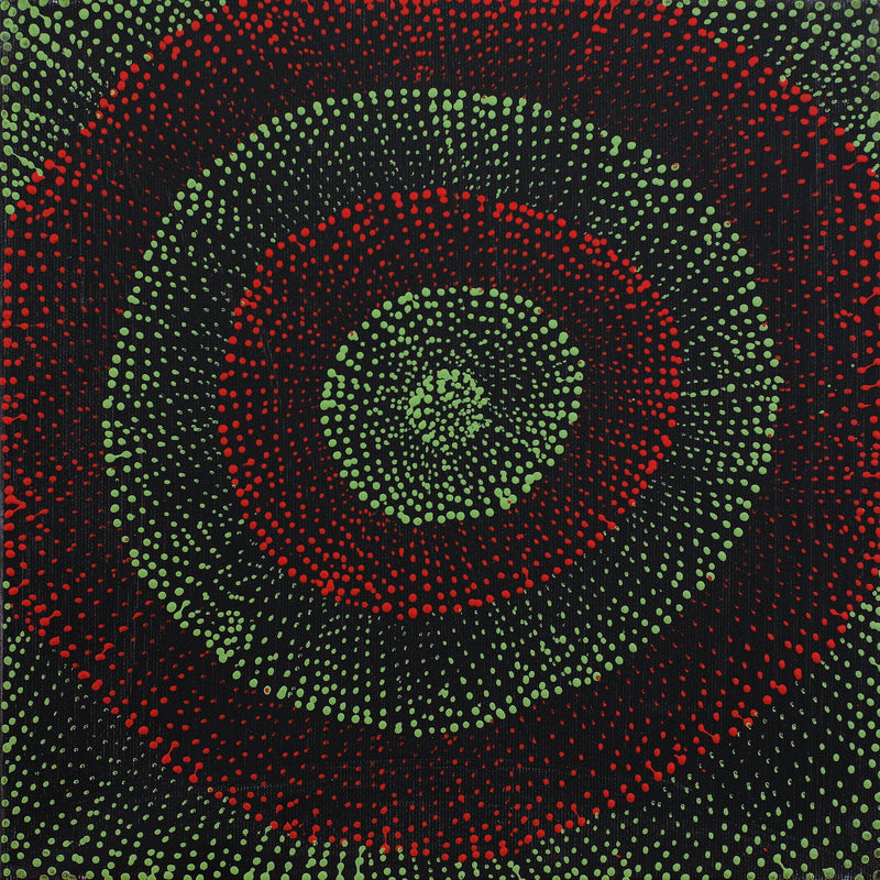 Aboriginal Artwork by Melissa Nampijinpa Karpa, Ngapa Jukurrpa (Water Dreaming) - Puyurru, 30x30cm