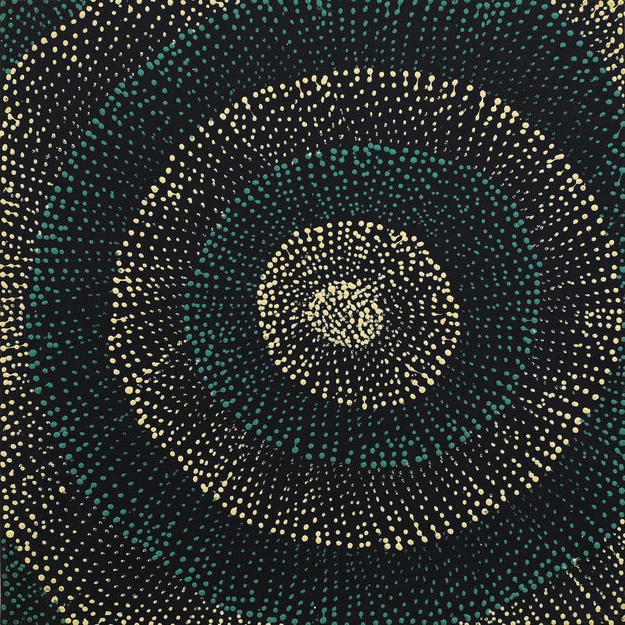 Aboriginal Artwork by Melissa Nampijinpa Karpa, Ngapa Jukurrpa (Water Dreaming) - Puyurru, 30x30cm