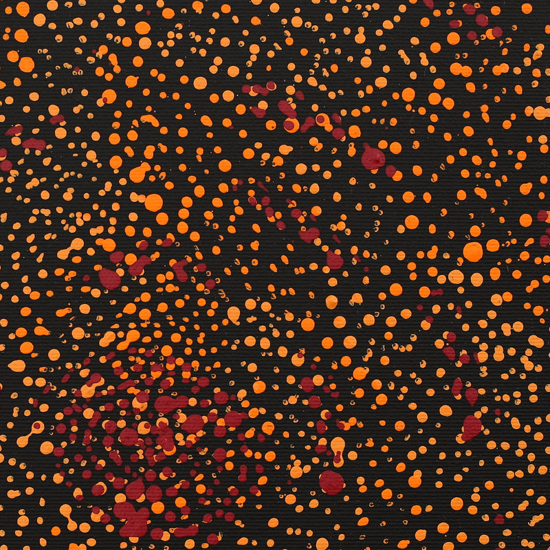 Aboriginal Artwork by Melissa Nampijinpa Karpa, Ngapa Jukurrpa (Water Dreaming) - Puyurru, 30x30cm