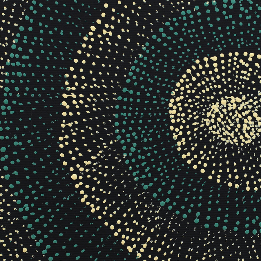 Aboriginal Artwork by Melissa Nampijinpa Karpa, Ngapa Jukurrpa (Water Dreaming) - Puyurru, 30x30cm