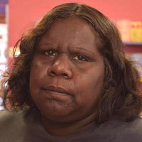 Aboriginal Artwork by Melissa Nampijinpa Karpa, Ngapa Jukurrpa (Water Dreaming) - Puyurru, 40x40cm