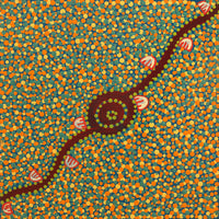 Aboriginal Artwork by Melissa Napangardi Williams, Wardapi Jukurrpa (Goanna Dreaming) - Yarripurlangu, 30x30cm