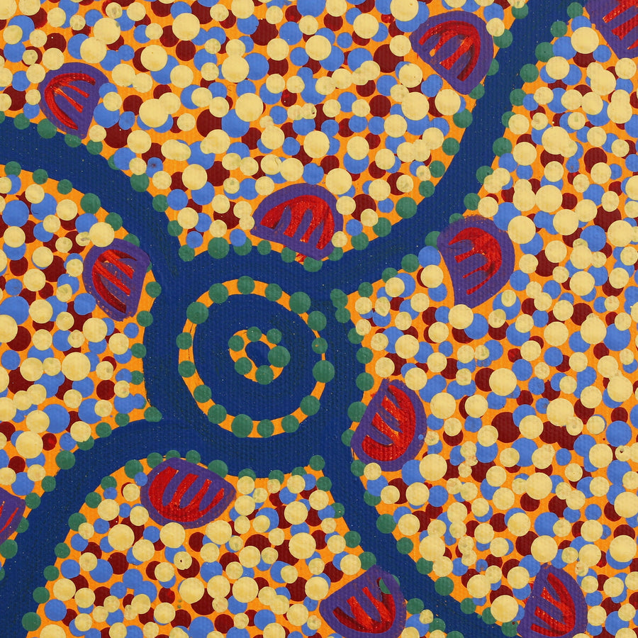 Aboriginal Artwork by Melissa Napangardi Williams, Wardapi Jukurrpa (Goanna Dreaming) - Yarripurlangu, 30x30cm