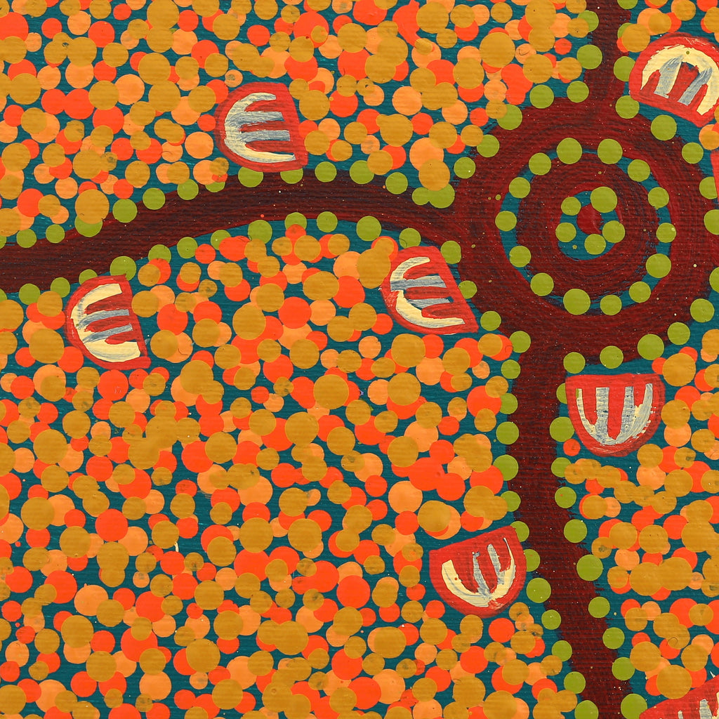Aboriginal Artwork by Melissa Napangardi Williams, Wardapi Jukurrpa (Goanna Dreaming) - Yarripurlangu, 30x30cm