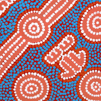 Aboriginal Artwork by Michael Japaljarri Wayne, Marlu Jukurrpa (Red Kangaroo Dreaming) Yarnardilyi & Jurnti, 30x30cm