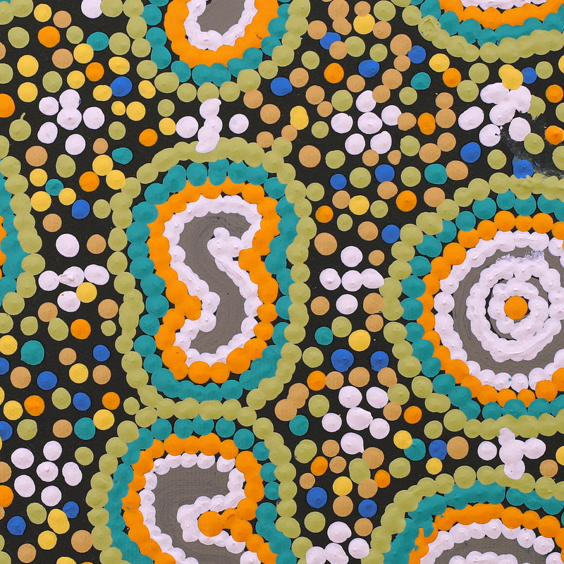 Aboriginal Artwork by Monica Napaljarri Nelson, Mina Mina Dreaming - Ngalyipi, 30x30cm