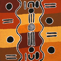 Aboriginal Artwork by Nancy Nungarrayi Collins, Mina Mina Jukurrpa (Mina Mina Dreaming), 30x30cm