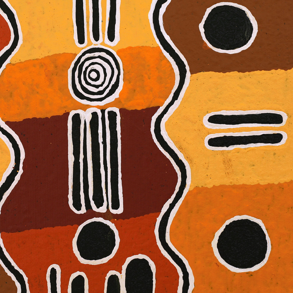 Aboriginal Artwork by Nancy Nungarrayi Collins, Mina Mina Jukurrpa (Mina Mina Dreaming), 30x30cm