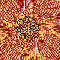 Aboriginal Artwork by Nardia Napurrurla Stafford, Ngurlu Jukurrpa (Native Seed Dreaming), 30x30cm