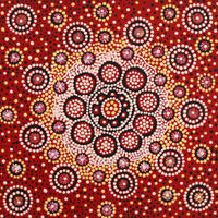 Aboriginal Artwork by Nardia Napurrurla Stafford, Ngurlu Jukurrpa (Native Seed Dreaming), 30x30cm