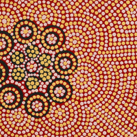Aboriginal Artwork by Nardia Napurrurla Stafford, Ngurlu Jukurrpa (Native Seed Dreaming), 30x30cm