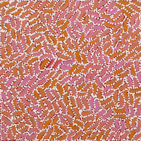 Aboriginal Artwork by Nathania Nangala Granites, Warlukurlangu Jukurrpa (Fire country Dreaming), 30x30cm