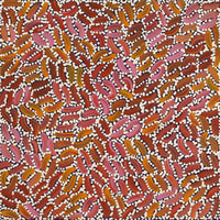 Aboriginal Artwork by Nathania Nangala Granites, Warlukurlangu Jukurrpa (Fire country Dreaming), 30x30cm