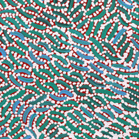 Aboriginal Artwork by Nathania Nangala Granites, Warlukurlangu Jukurrpa (Fire country Dreaming), 30x30cm